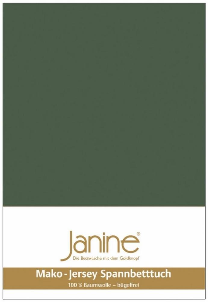 Janine Mako Jersey Spannbetttuch Bettlaken 180 - 200 x 200 cm OVP 5007 76 olivgrün Bild 1