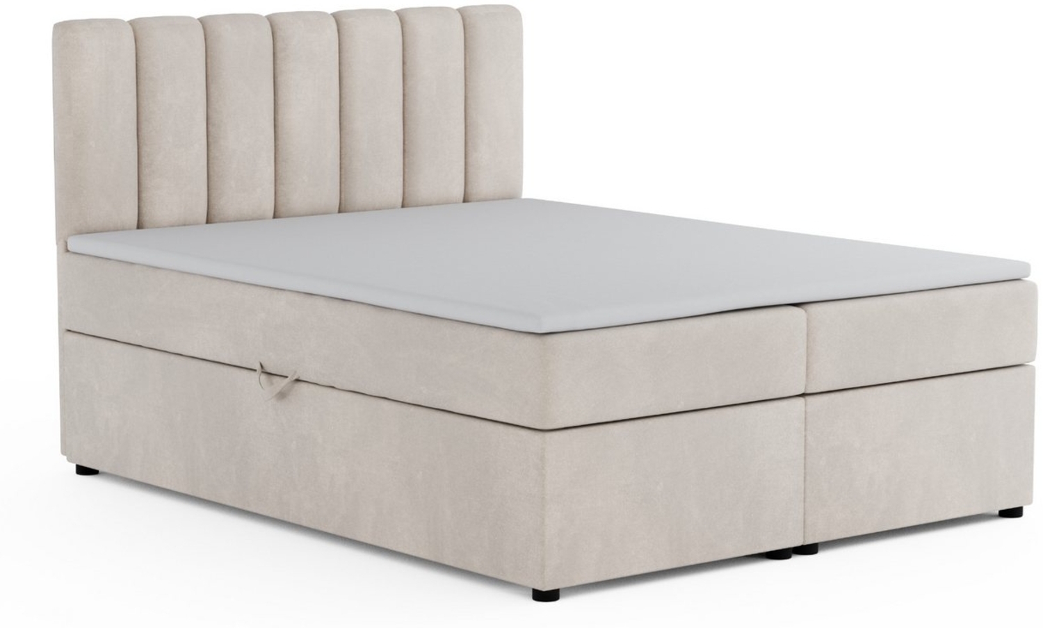 Deine Möbel 24 Boxspringbett VIKA Komplettbett Polsterbett Boxbett Bonellfederkernmatratzen H3 (Boxbett Taschenfederkern-Matratzen H4, 3-St, Matratzen H3 / H4 zur Auswahl Beige Grau Hellgrau Dunkelgrau Schwarz), inkl Topper Bettkästen, 120x200 140x200 ... Bild 1