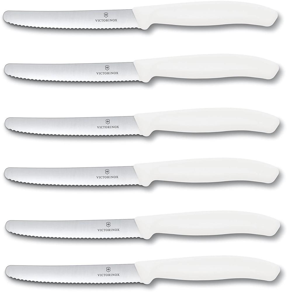 Victorinox | Tafelmesser Set | 6-teilig | Swiss Classic | Weiß | robust und stilvoll | ideal für Brot und Aufschnitt Bild 1