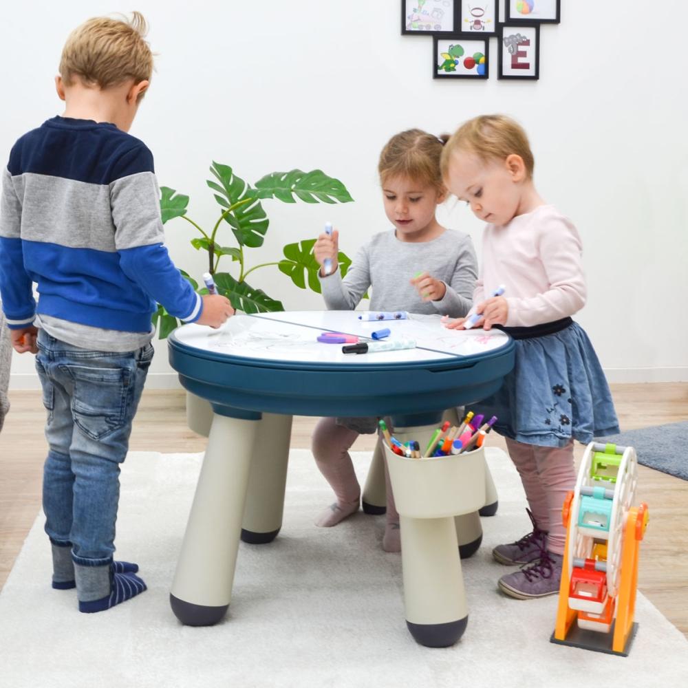 3-in-1 Kinder Spieltisch mit Platte für Bausteine - Kindertisch mit Stuhl Bild 1