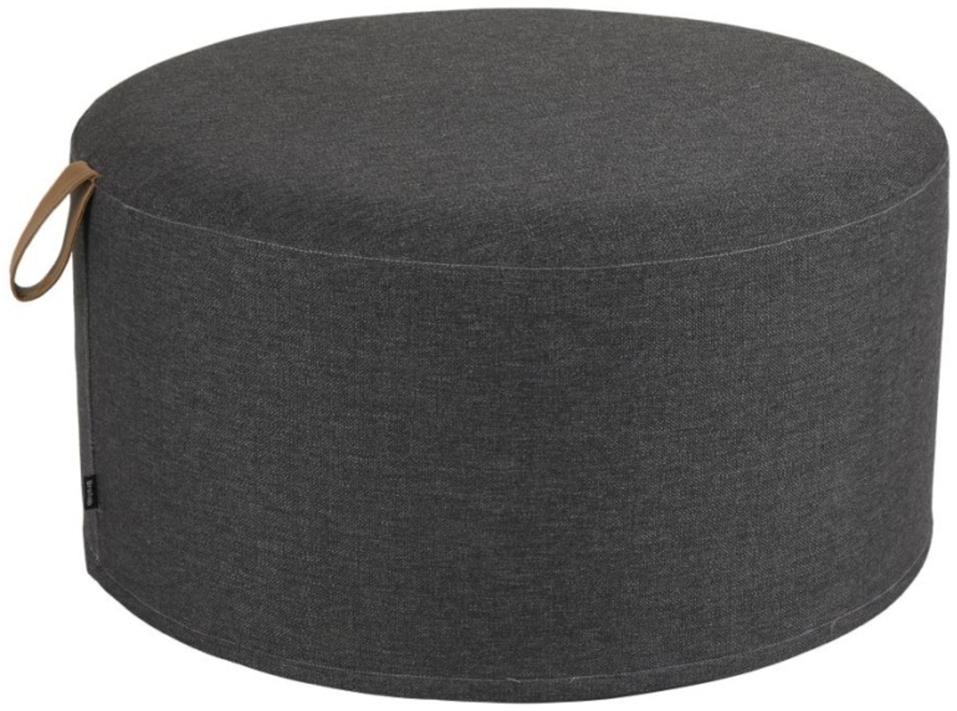 Pouf Kotte aus Olefin Stoff 80 cm, Anthrazit, 80 x 80 x 40 cm Bild 1