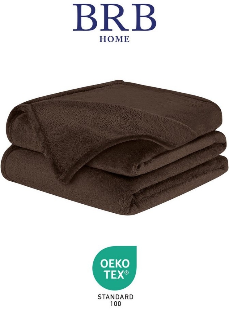 Wohndecke Kuscheldecke Fleecedecke Sofadecke Tagesdecke Bettüberwurf, BRB HOME, 130x150 cm, Flauschig, Weich, Stilvoll, Warm, Einfarbig Bild 1