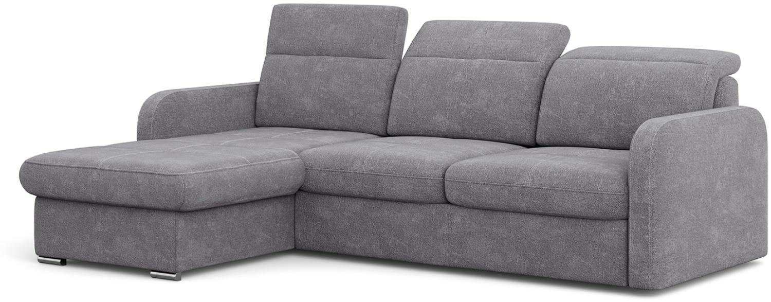 MEBLINI Schlafcouch mit Bettkasten - Ecksofa mit Schlaffunktion - Sofa mit Relaxfunktion und Kopfstützen - Couch L-Form - Eckcouch - Wohnlandschaft - EMERALD - 215x167x84cm - Dunkelgrau Webstoff Bild 1