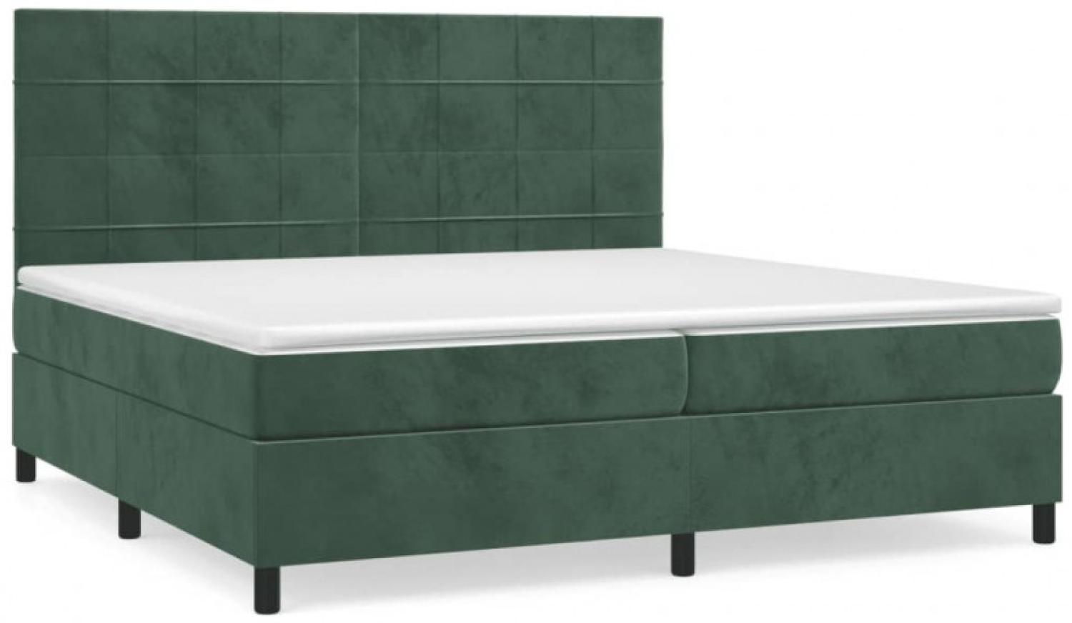 Boxspringbett mit Matratze Dunkelgrün 200x200 cm Samt (Farbe: Grün) Bild 1