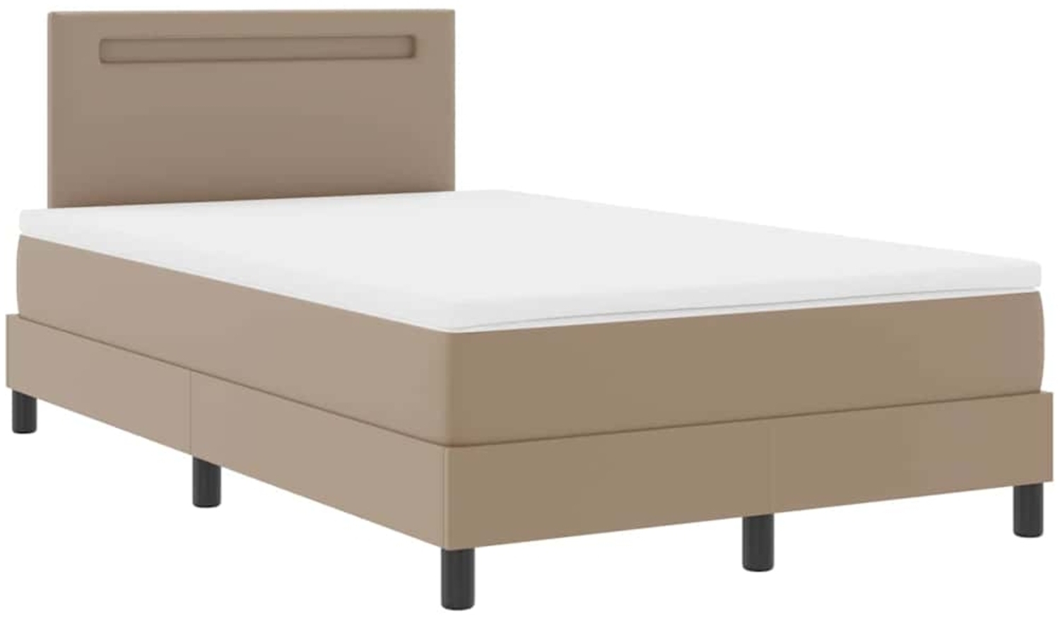 vidaXL Bettgestell mit Matratze Cappuccino 120 x 200 cm Kunstleder 3339047 Bild 1