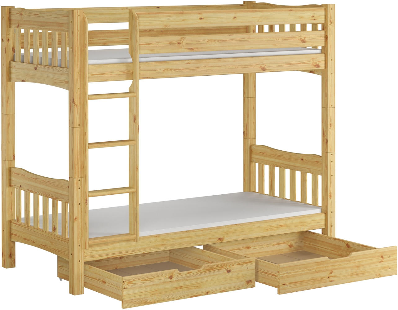 Erst-Holz Etagenbett Kiefer 90x200 cm, natur Bild 1
