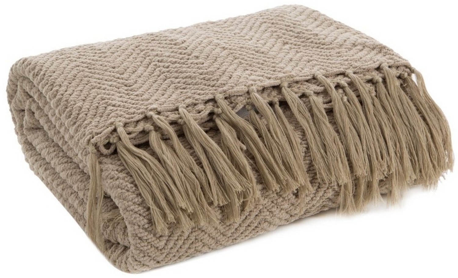 Wohndecke BOHO weiß creme beige rosa blau grau, Eurofirany, Gewebte Wohndecke mit Fransen Überwurf Sofadecke Sesselschoner 130x170 Bild 1