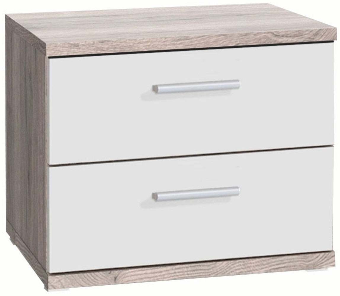 Nachtkonsole ""Beach"" Nachtschrank 37cm sandeiche weiß Bild 1