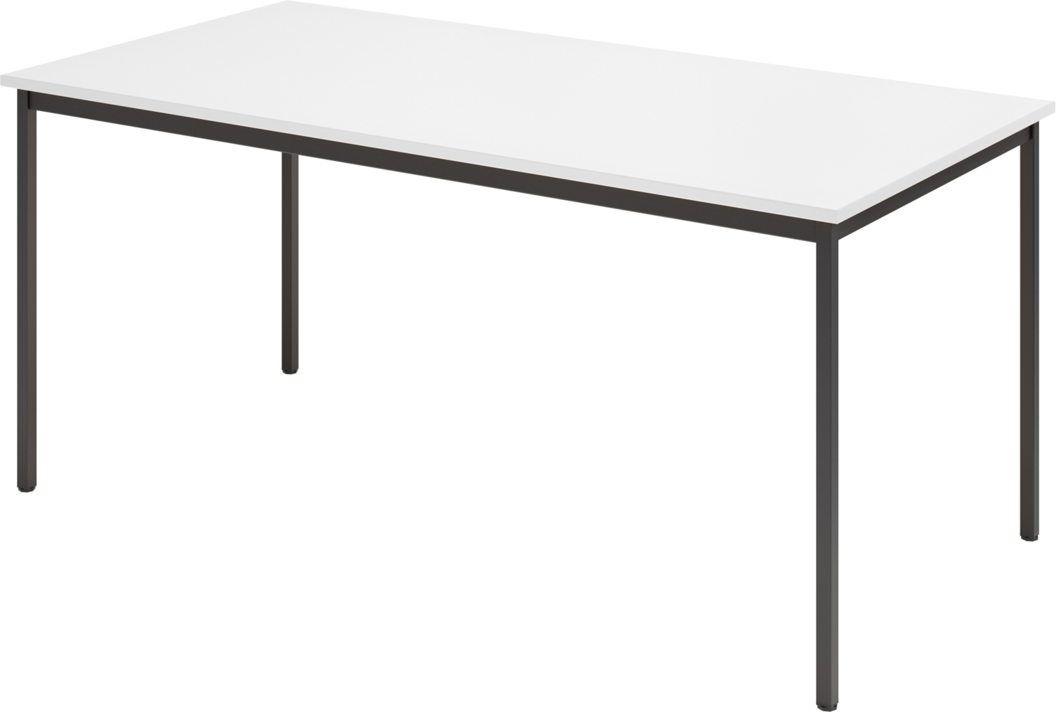 bümö Tisch, Multifunktionstisch 160 x 80 cm in Weiß/Schwarz - Besprechungstisch, Konferenztisch, Meetingtisch, Mehrzwecktisch, Pausentisch, Besprechungsraum, Meetingraum, Pausenraum, VS16-W-D Bild 1