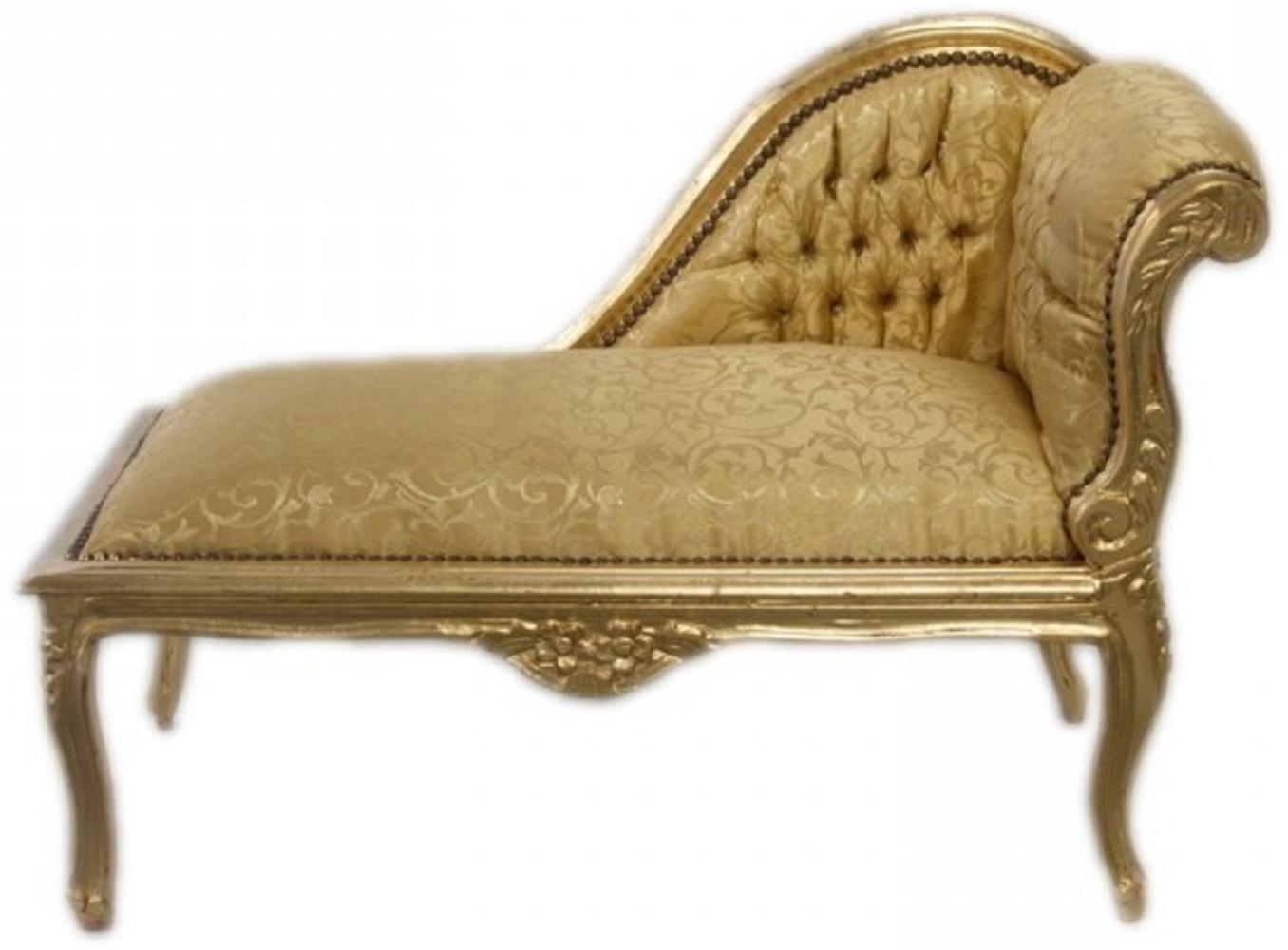 Casa Padrino Barock Kinder Chaiselongue Gold Muster / Gold Mod2R - Tron Barock Möbel Bild 1