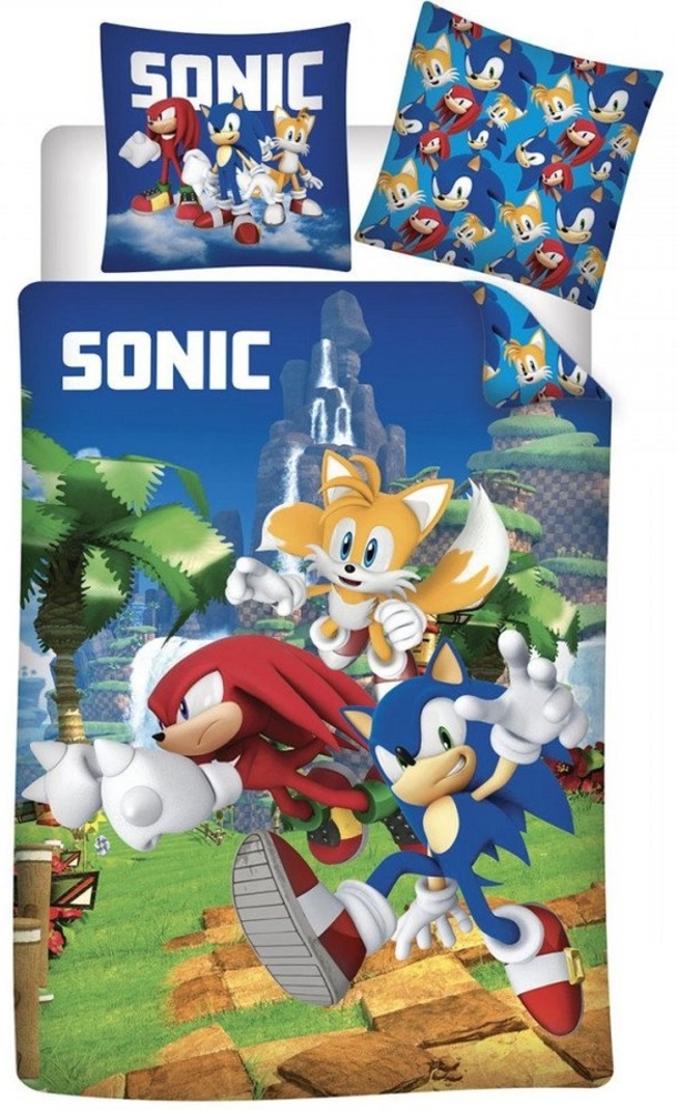 Sonic Kinderbettwäsche Set – Bettbezug 140x200 cm & Kissenbezug 63x63 cm Bild 1