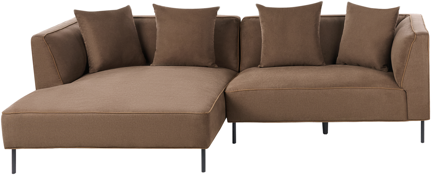 Ecksofa 3-Sitzer SATER Stoff Braun rechtsseitig Bild 1
