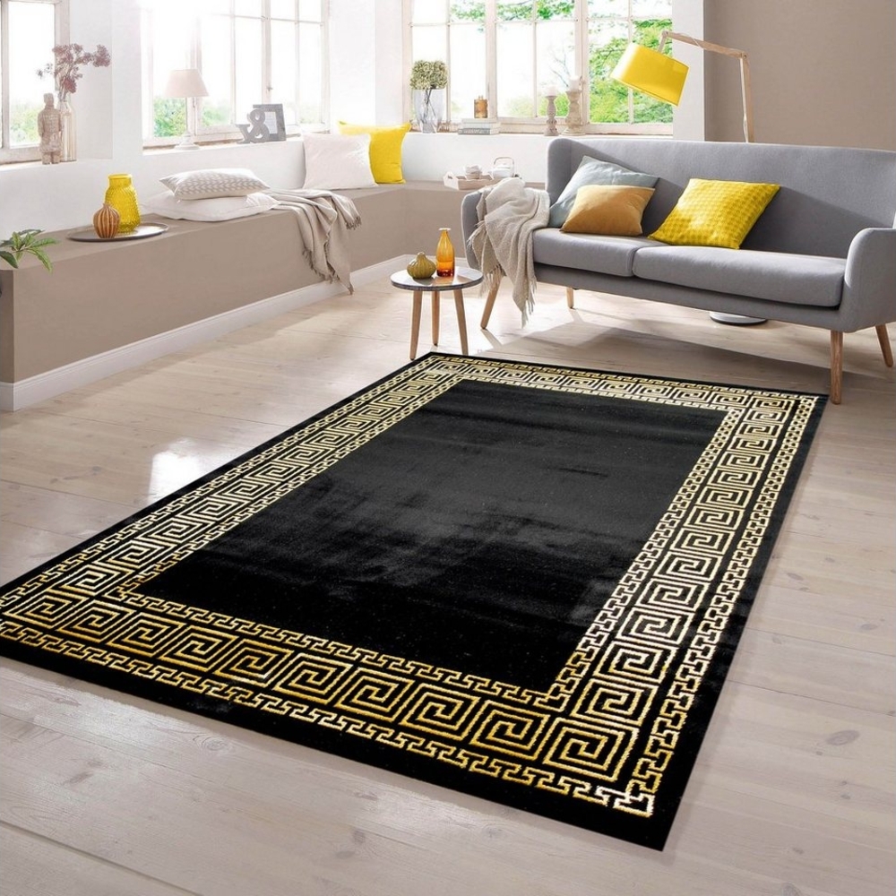 TeppichHome24 Teppich Teppich mit klassischer Bordüre in schwarz gold, rechteckig Bild 1