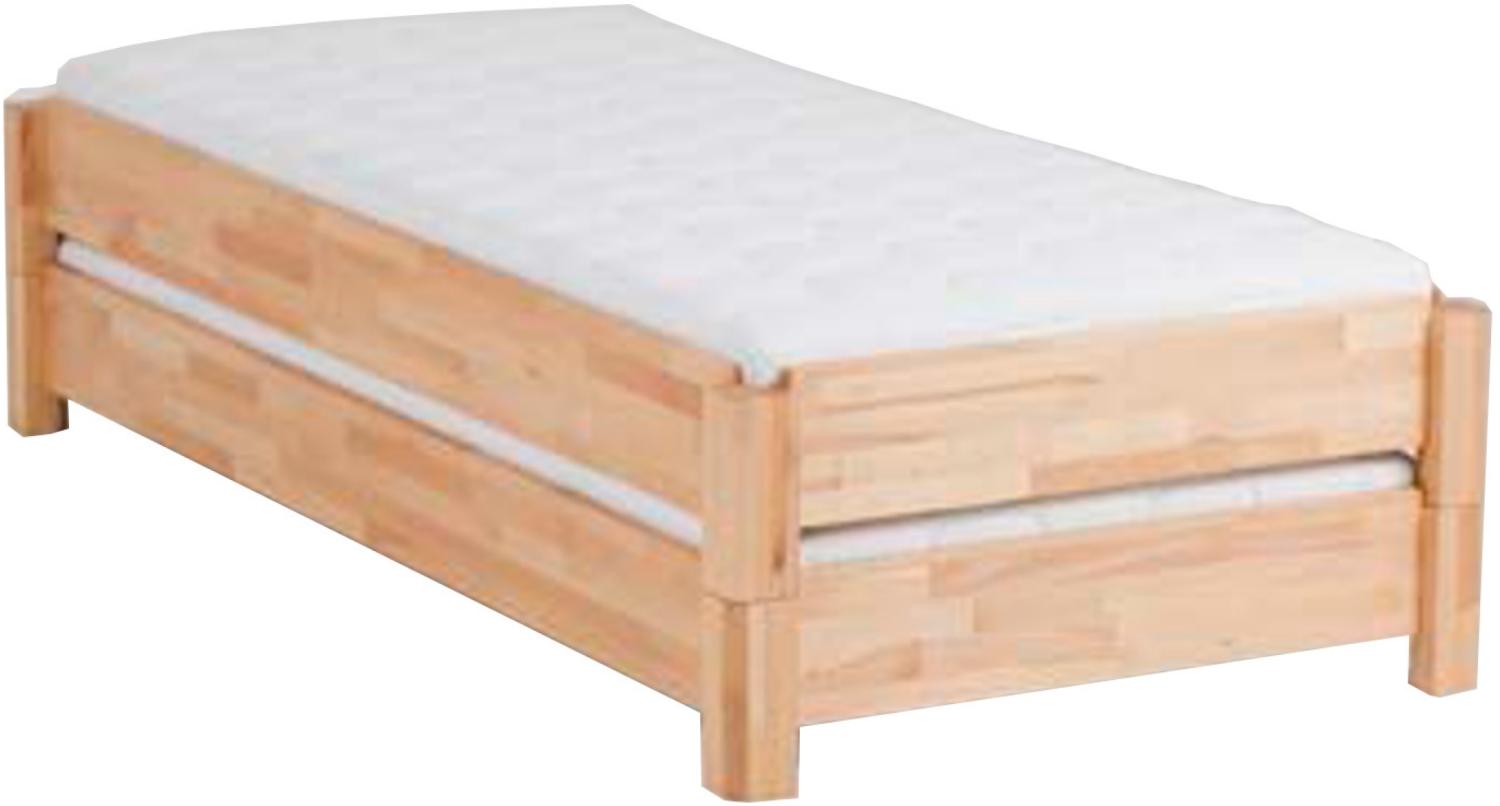 Dico 2er Stapelbett Massivholz mit Rollrost Größe 90x200 cm 04 Buche wenge lackiert Bild 1