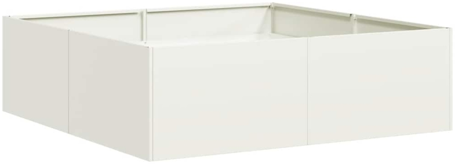 vidaXL Pflanzkübel Weiß 100x100x30 cm Stahl 860809 Bild 1