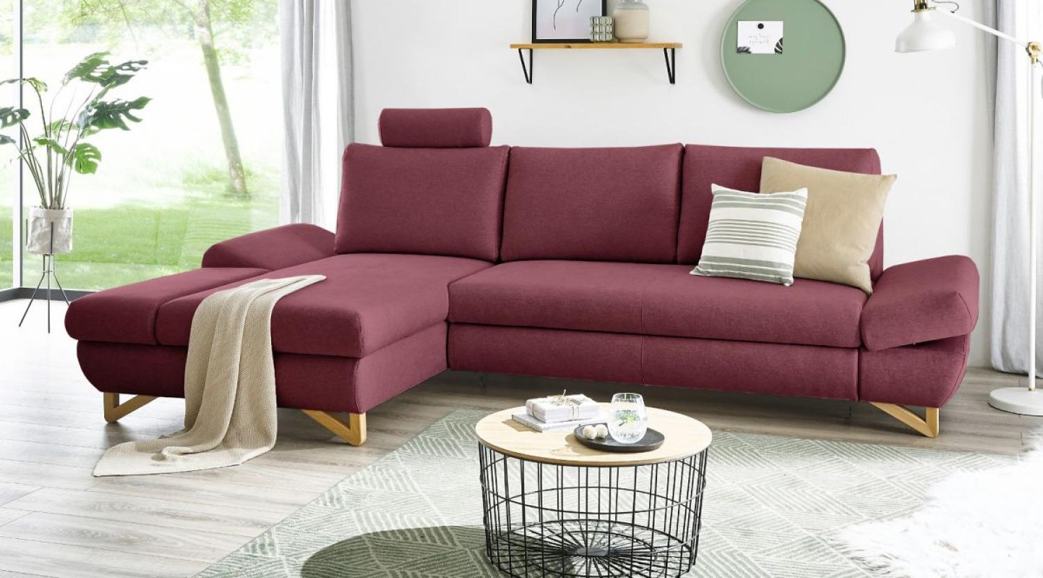 Ecksofa Skalm in bordeaux 284 cm Bild 1