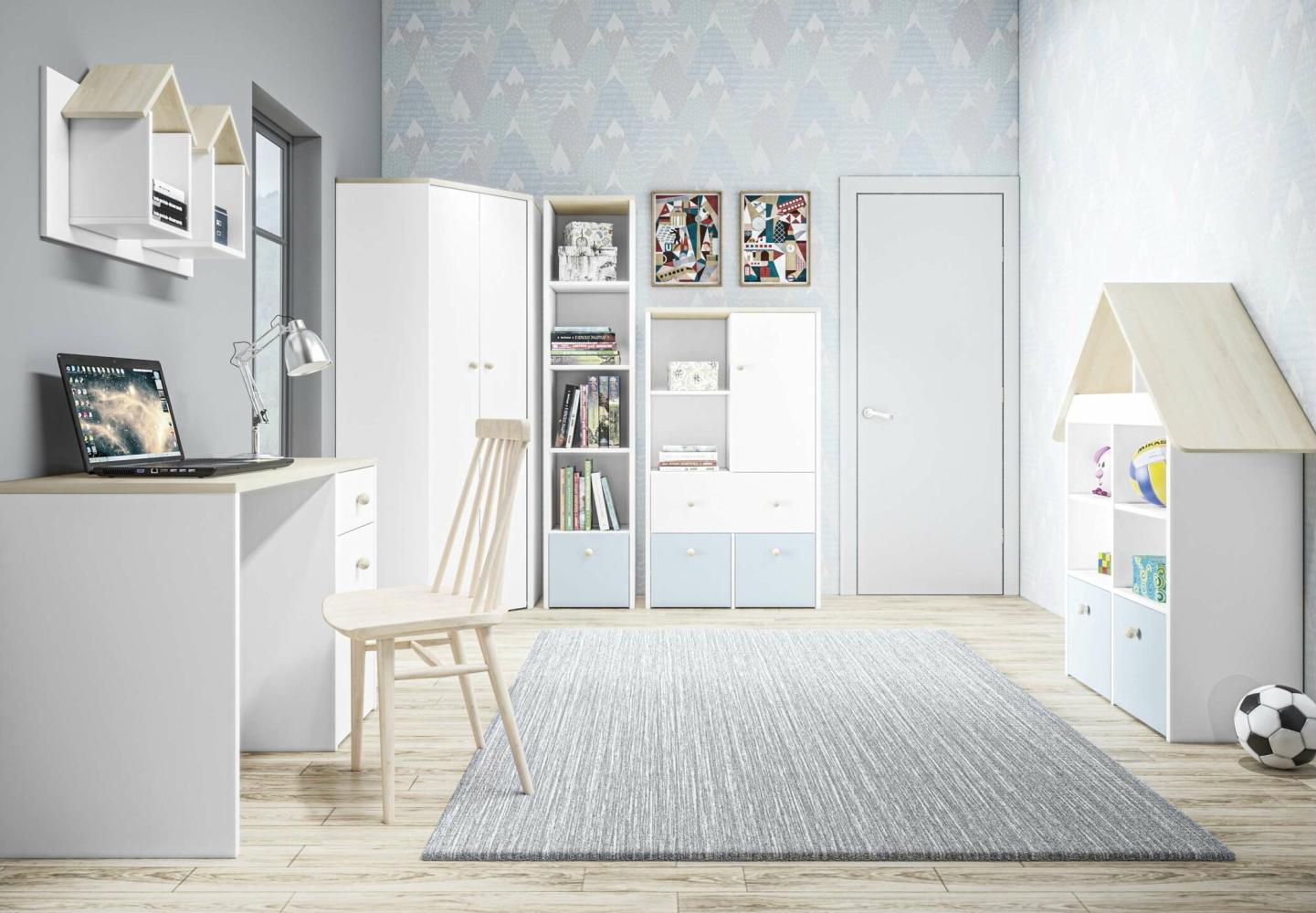 Stylefy Molli Kinderzimmer-Set I Weiß Buche Fjord Hellblau Bild 1