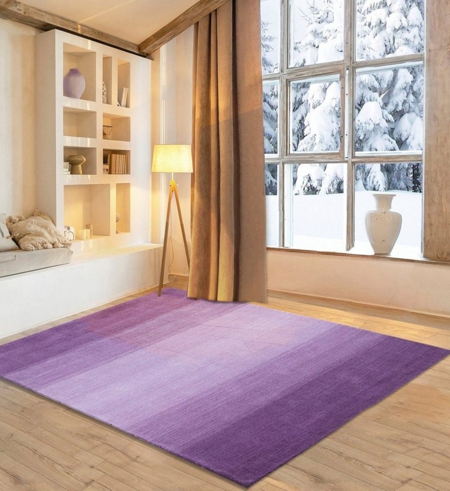 my home Wollteppich Lessach, rechteckig, Höhe: 14 mm, Handweb Teppich, mit modernem Farbverlauf, reine Wolle, handgewebt Bild 1