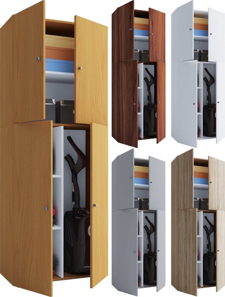 VCM Mehrzweckschrank Holz Besenschrank Staubsauger Putzschrank Lona Bild 1