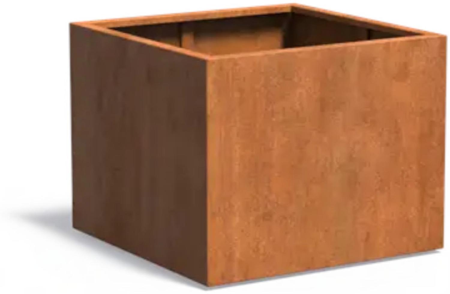 Adezz Pflanzgefäß Carrez Standard Quadrat aus Corten-Stahl Pflanzkübel Größe 100x100x80 cm Bild 1