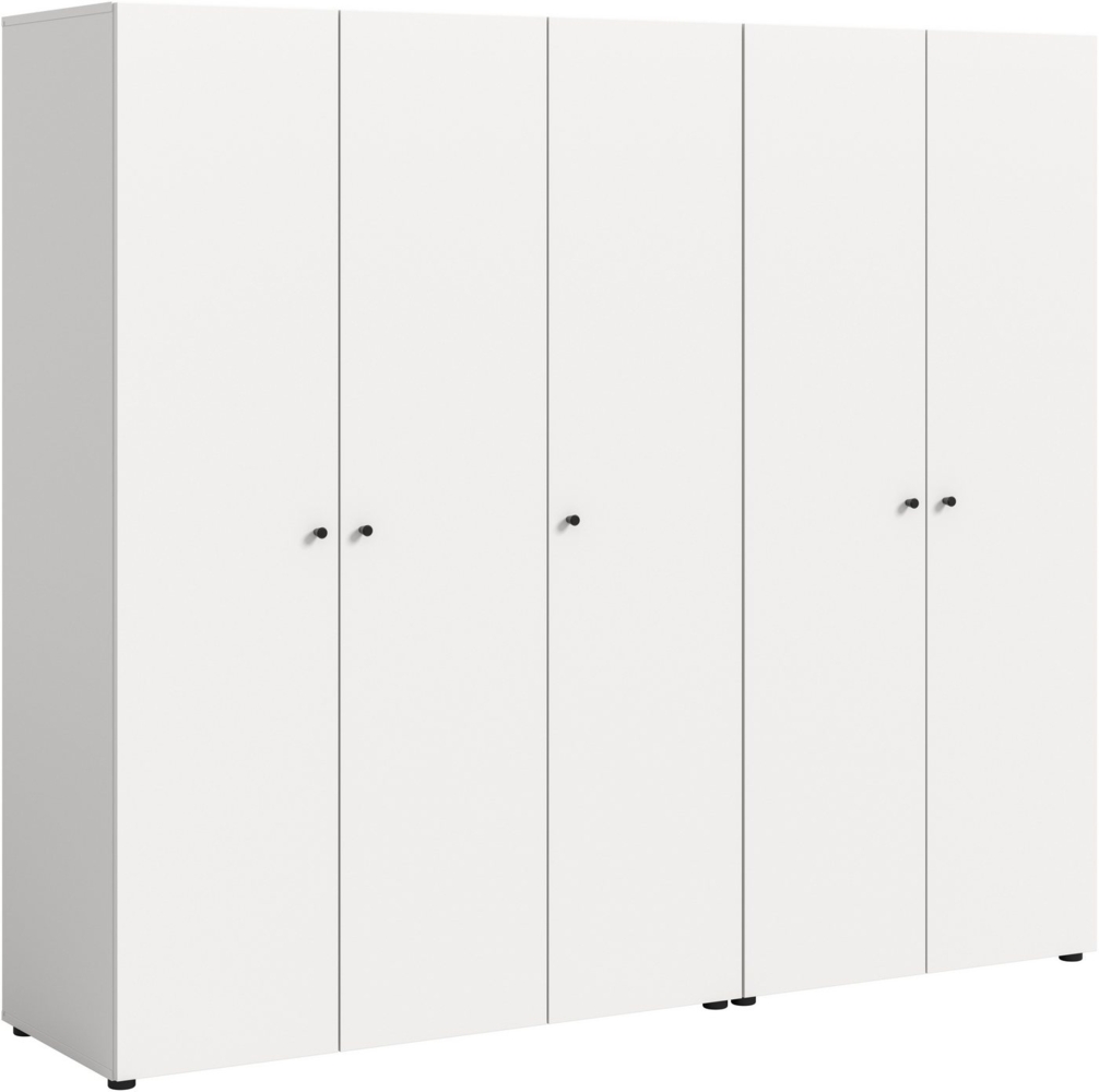 Home affaire Kleiderschrank BILLINGS, TOPSELLER!, Schlafzimmerschrank, Schrank, Garderobenschrank (OTTO BESTSELLER, Garderobe & Schlafzimmer) Breite 200cm, weiß, 5-türig, inkl. 2 Kleiderstangen und 5 Ablageböden Bild 1