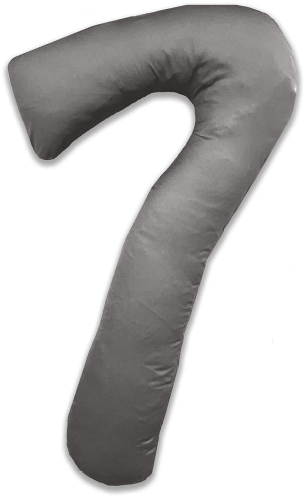 Mako-Satin Seitenschläferkissen Bezug uni / einfarbig dunkelgrau für Theraline my 7 Kissen Bild 1