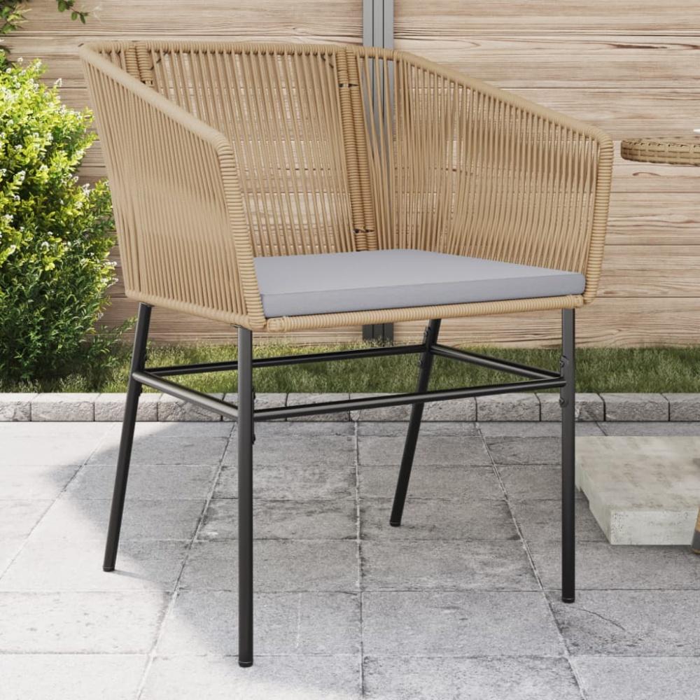 vidaXL Gartenstühle 2 Stk. mit Kissen Braun Poly Rattan 369103 Bild 1