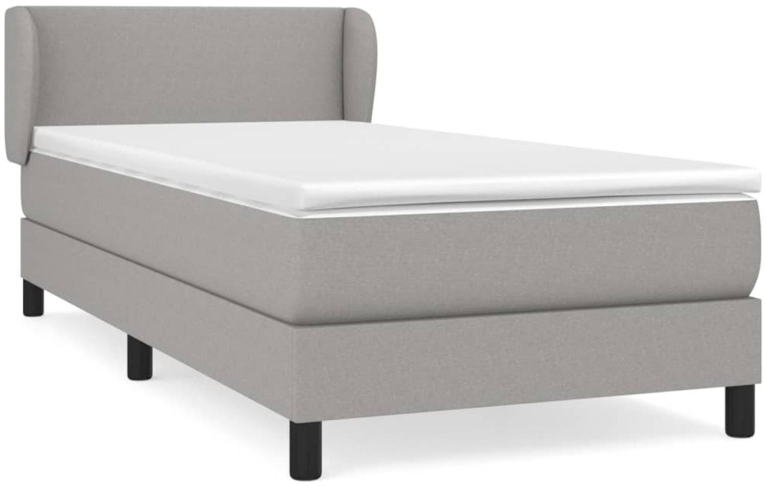 vidaXL Boxspringbett mit Matratze Hellgrau 90x190 cm Stoff 3126045 Bild 1