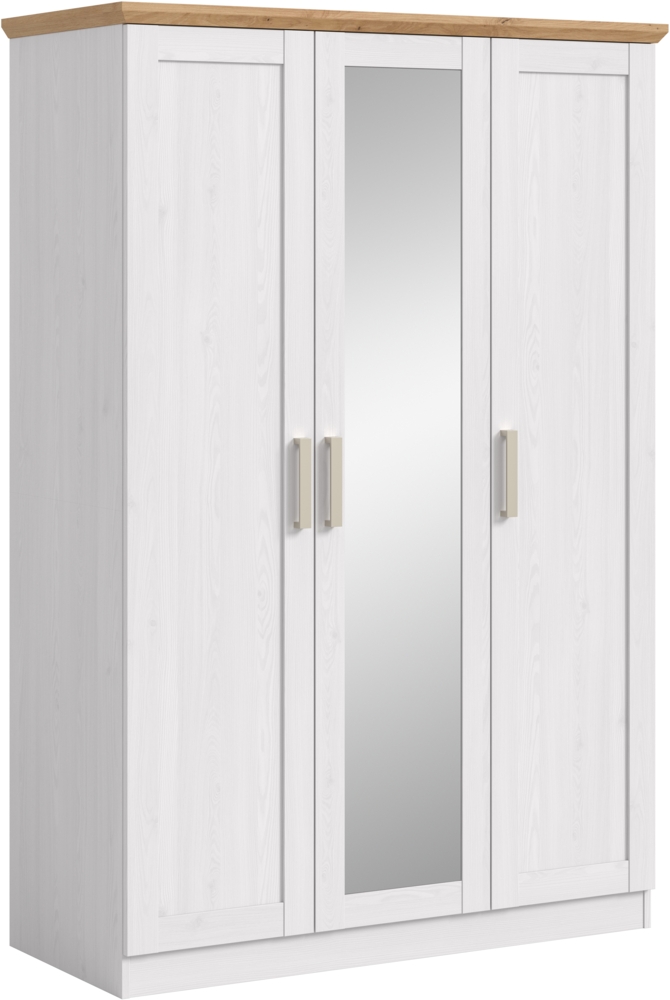 Kleiderschrank 3-türig (B/H/T: 124x185x54 cm) in Sibiu Lärche Nachbildung Bild 1