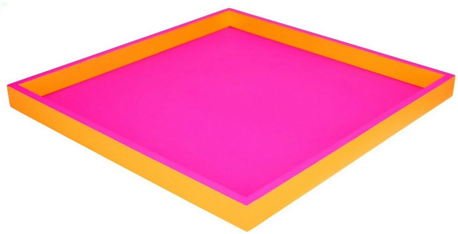 Gift Company Neo Tablett quadratisch (32x2,5x32cm) 2 farbig neon pink/ neon orange Bild 1