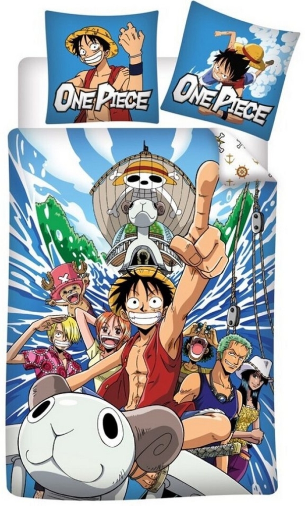 One Piece Anime Bettwäsche Anime One Piece Monkey D Ruffy Bettwäsche 2tlg. Set, 2 teilig, Bettdeckenbezug 135-140x200cm Kissenbezug 65x65 cm Bild 1