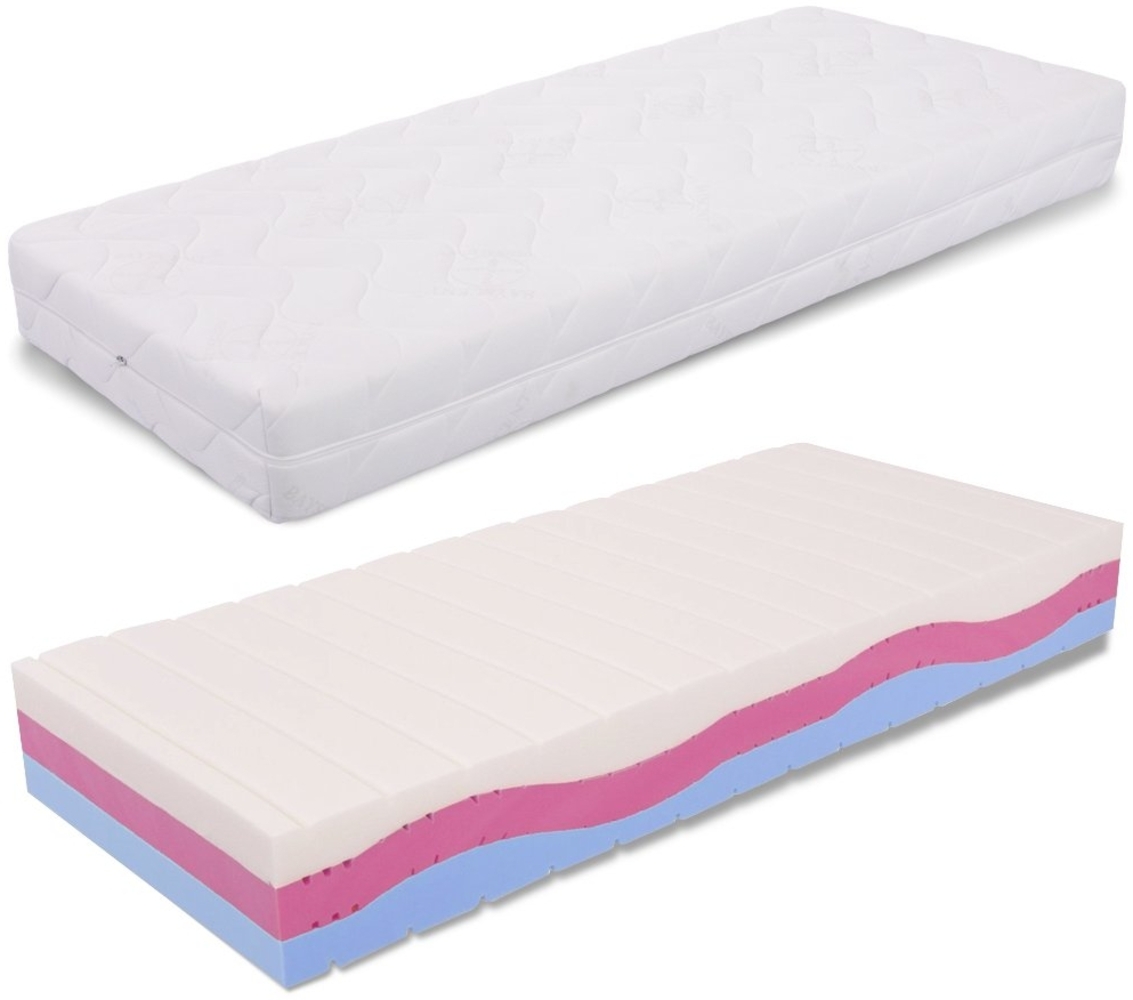 Matratze Lupin III im Memory Wellenprofil, Gel Waterfoam hoch 22 cm Bayscent-Bezug Abnehmbar 80x190 cm Bild 1
