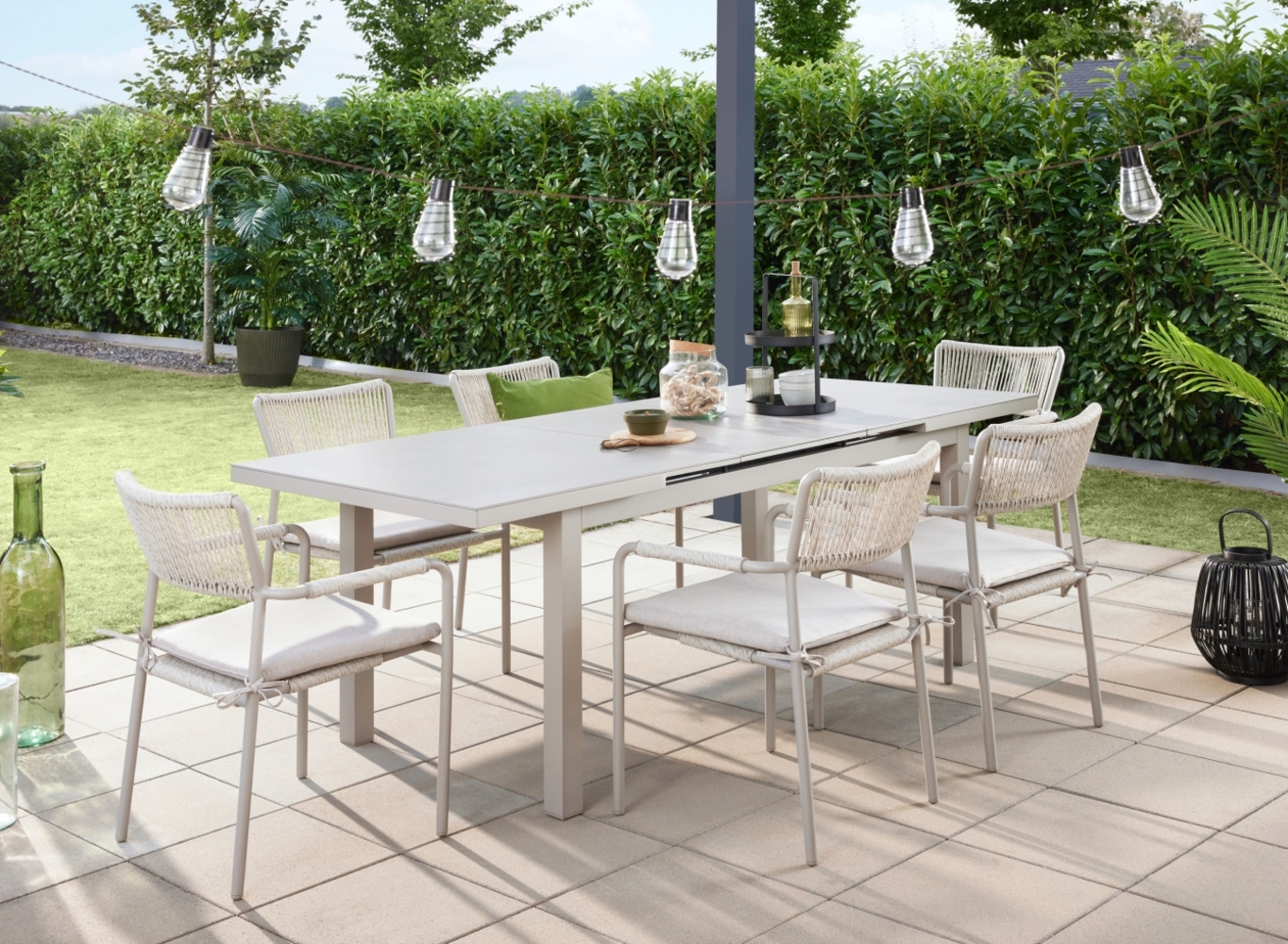 Primaster Garten-Essgruppe Rhodos mit ausziehbarem Tisch Sitzgruppe Gartenmöbel Bild 1