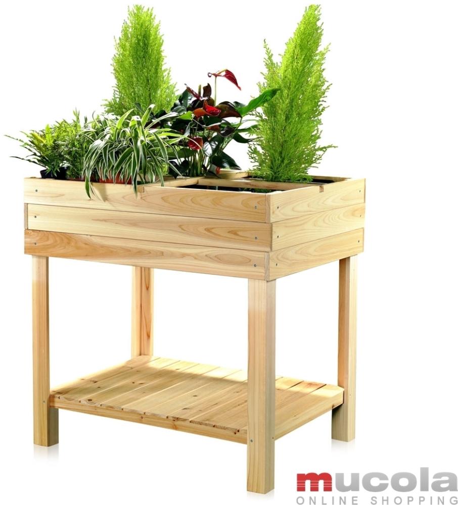 Pflanztisch Gartenbeet Blumenständer Hochbeet Holz 4 Fächer Pflanzkasten Bild 1