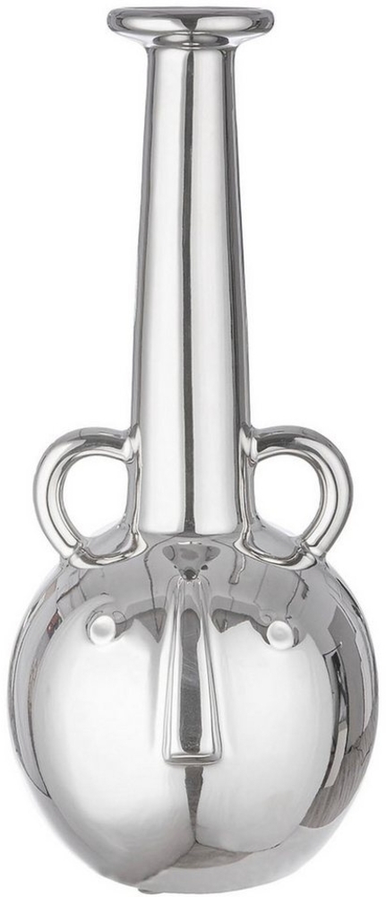 Gilde Gesichtsvase, "Viso", Gesichtsmotiv, Keramik, silberfarben, VE 1, H. 38 cm, D. 17,5 cm Höhe: 38.00 cm Durchmesser: 17.50 cm 47477 Bild 1