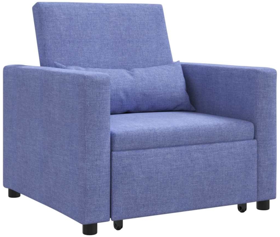 vidaXL Einzel-Schlafsofa mit Rädern Jeans blau 90 x 165 x 87 cm Stoff 42002695 Bild 1