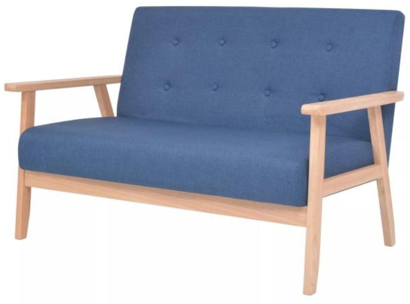 vidaXL 2-Sitzer-Sofa Stoff Blau [244655] Bild 1