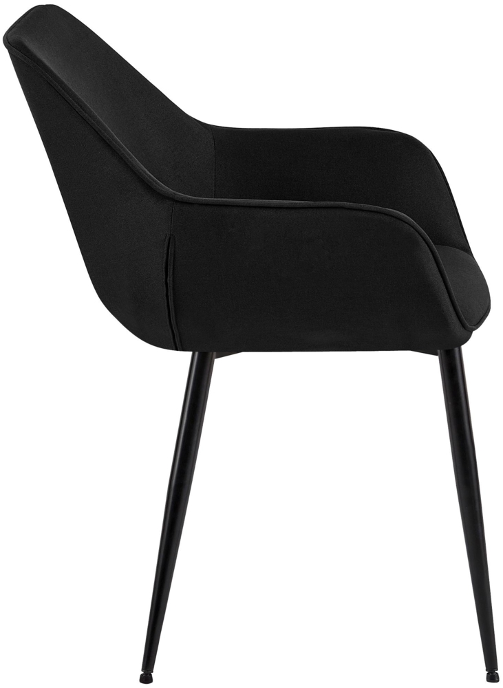 CLP 2er Set Esszimmerstuhl Luena mit Rückenlehne gepolstert bis 150 kg belastbar,schwarz Stoff Bild 1