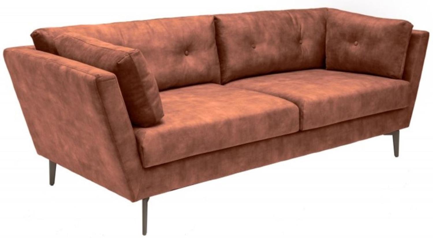 Casa Padrino Samt Sofa 220 x 90 x H. 85 cm - Verschiedene Farben - Wohnzimmer Sofa mit Kissen - Wohnzimmer Möbel Bild 1