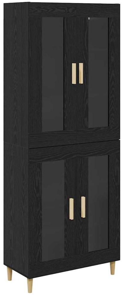 vidaXL Highboard Schwarz Eichen-Optik 69,5 x 34 x 180 cm Holzwerkstoff 3416205 Bild 1