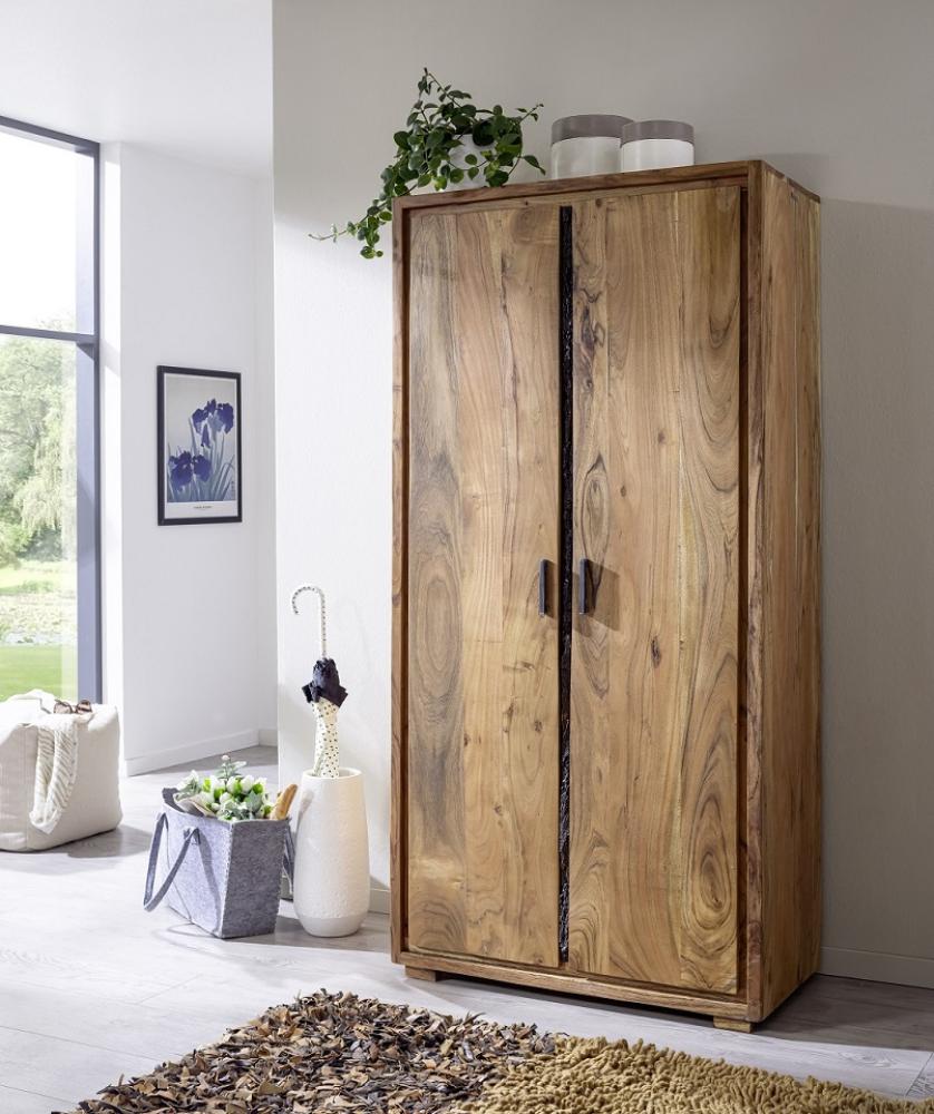 Garderobenschrank 88x180cm 'Sadar' Akazie massiv Bild 1