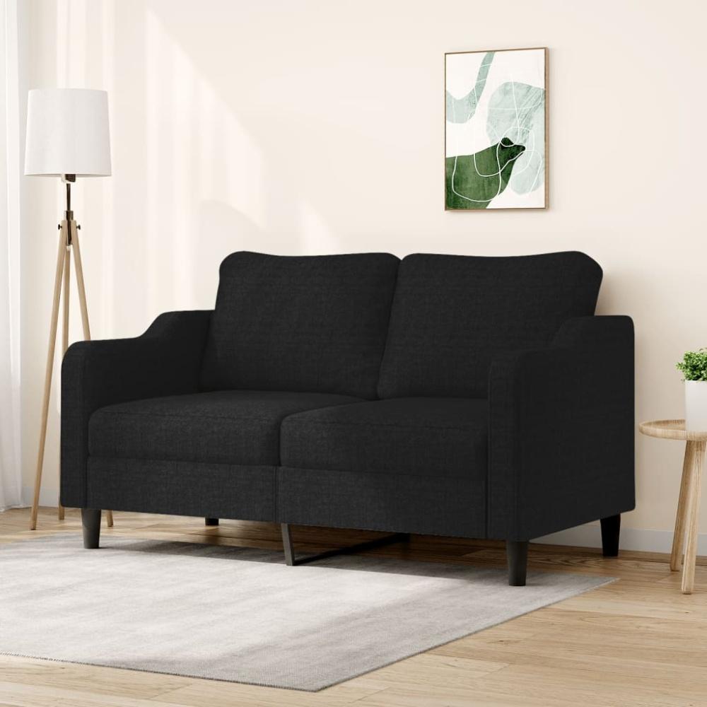 vidaXL 2-Sitzer-Sofa Schwarz 140 cm Stoff Bild 1