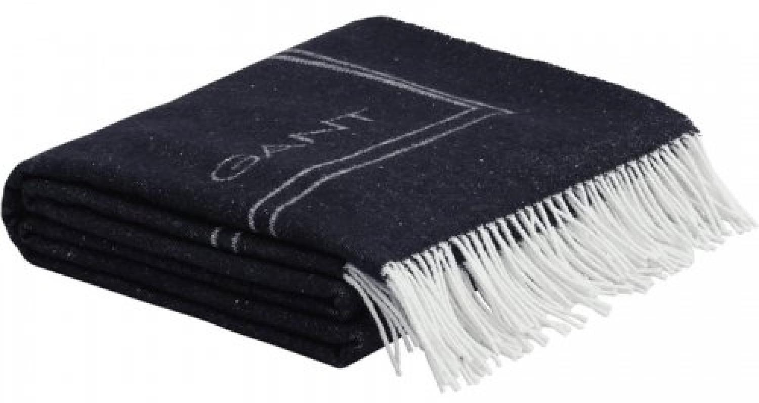 Gant Home Wolldecke Gant Logo Throw Evening BLue (130x180cm) 853093802-433 Bild 1