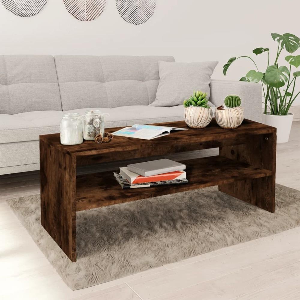 vidaXL Couchtisch Räuchereiche 100x40x40 cm Holzwerkstoff 815255 Bild 1