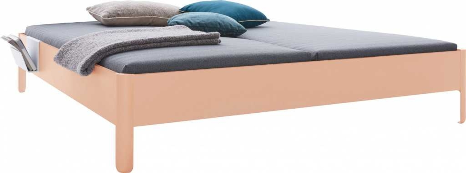 NAIT Doppelbett farbig lackiert Mildorange 200 x 220cm Ohne Kopfteil Bild 1