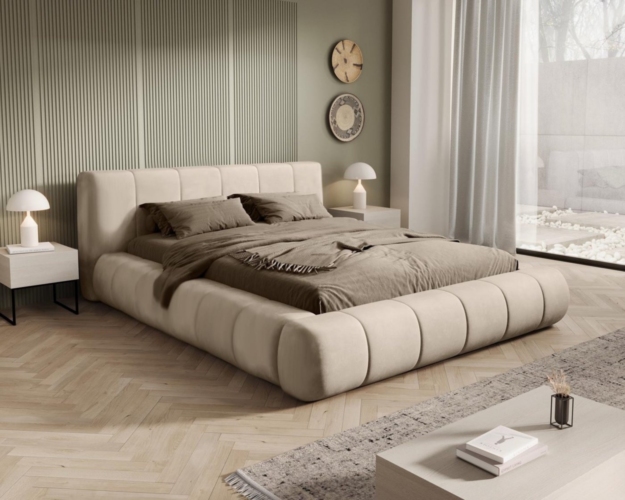 Compleo Polsterbett Designer Bett PALOS Velvet mit Bettkasten, Modern design, 120/140/160/180/200 Bild 1