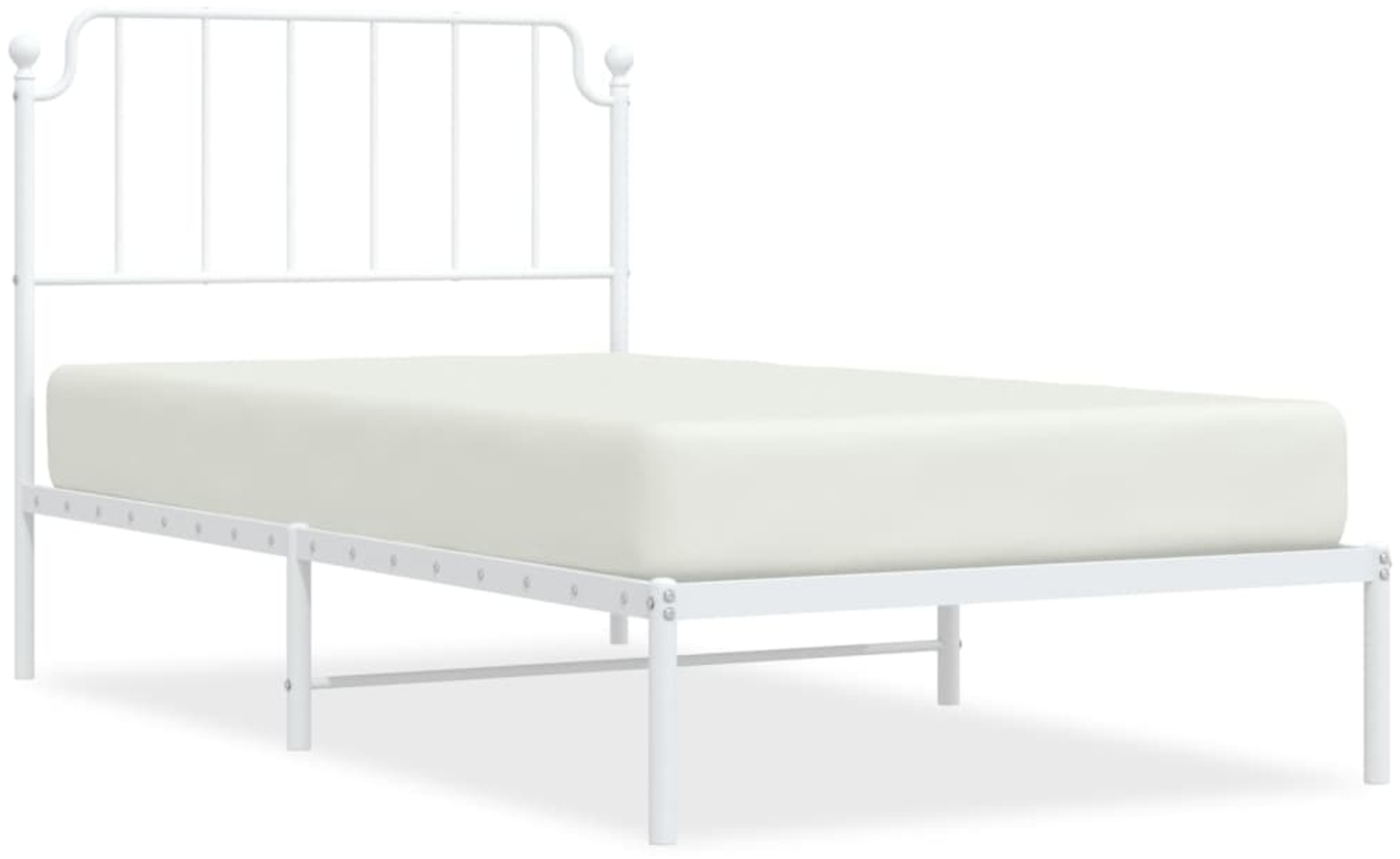 vidaXL Bettgestell mit Kopfteil Metall Weiß 100x190 cm 373930 Bild 1