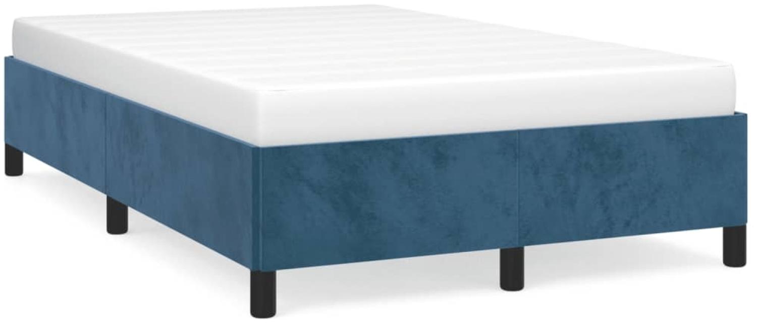 vidaXL Bettgestell ohne Matratze Dunkelblau 120x190 cm Samt 379532 Bild 1