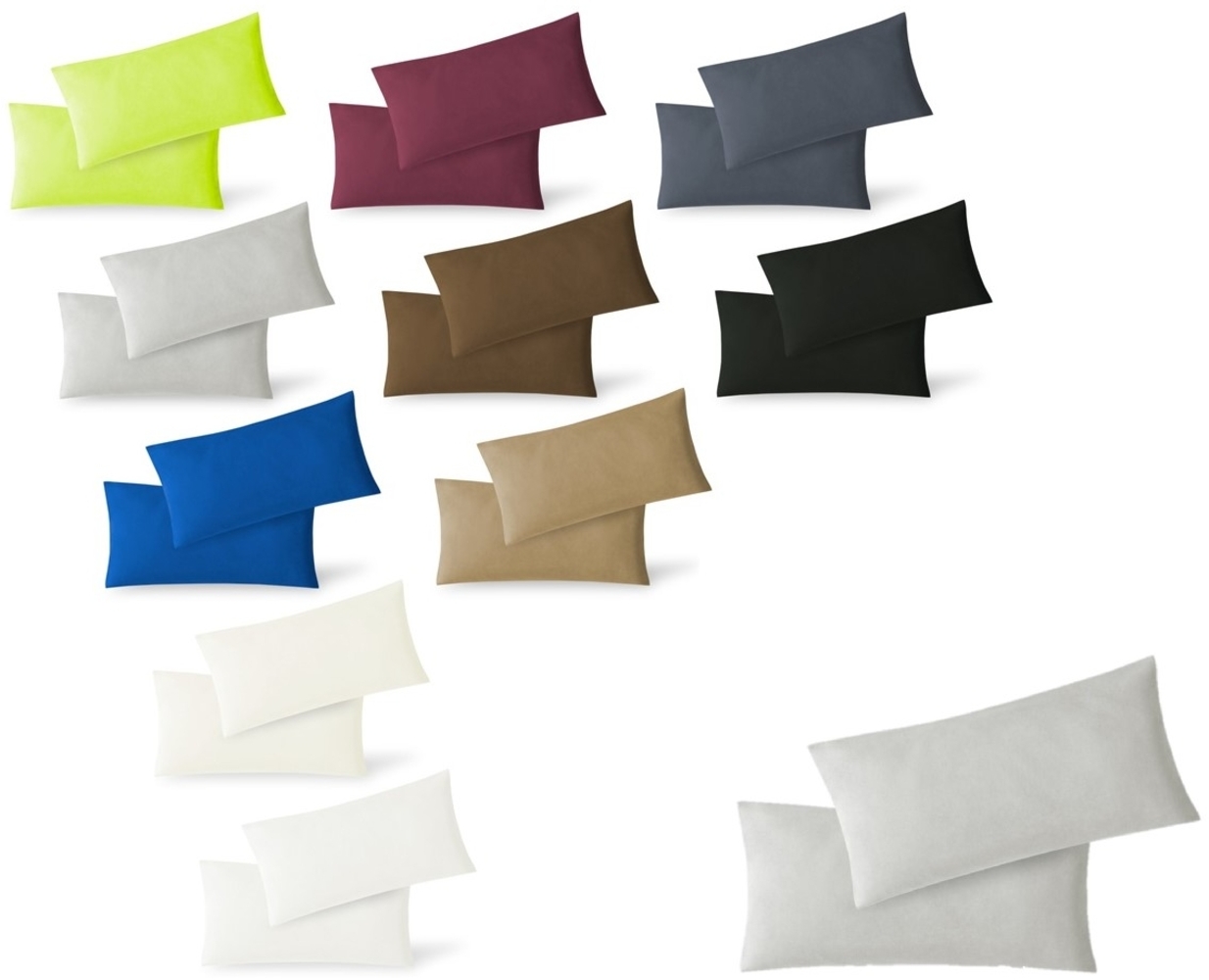 Jersey Kissenbezug, 2er Set, Baumwolle, Silber, 40x80 cm Bild 1