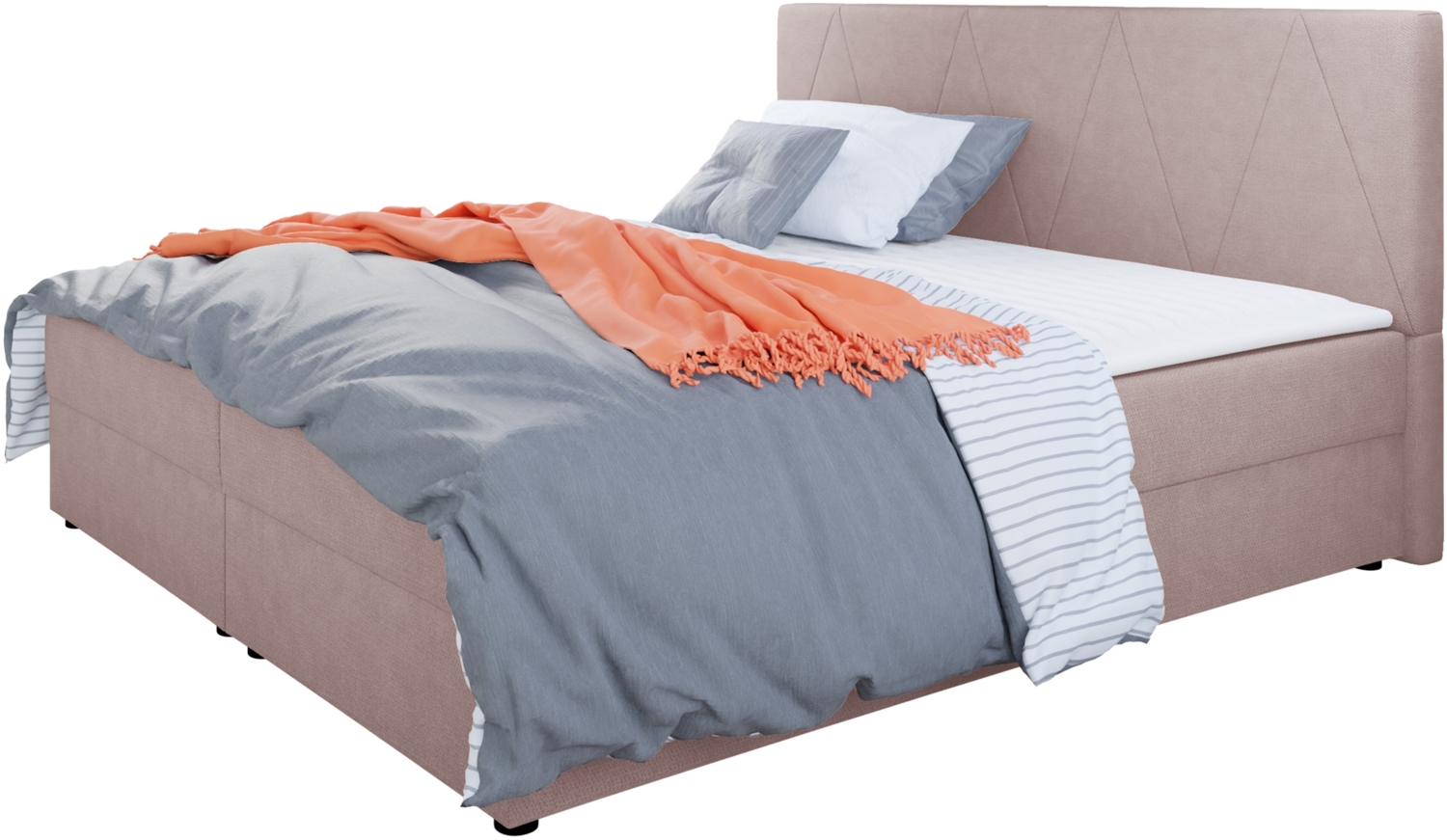 Mirjan24 Boxspringbett Wirig III, Rosa 160 x 200 cm Bild 1